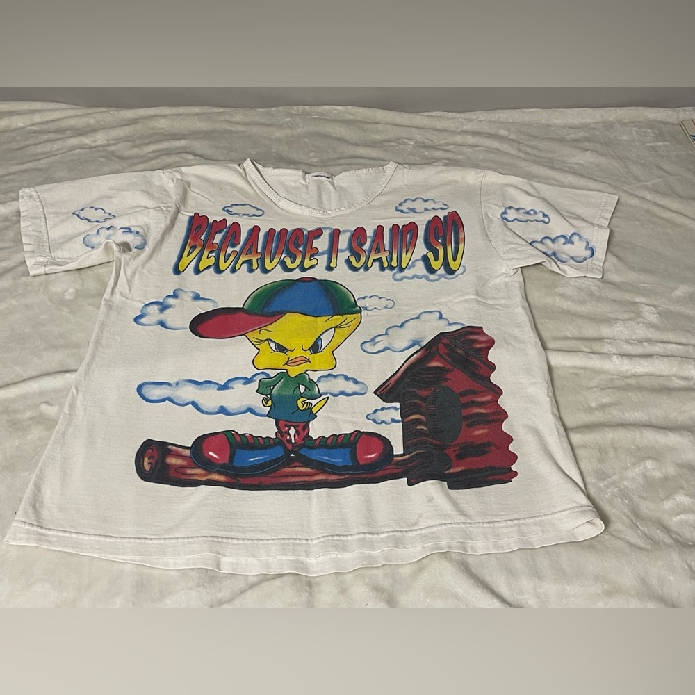 Rare 90s Vintage Looney Tunes Tweety Bird Whatever Shirt Single Stitch Adult XL